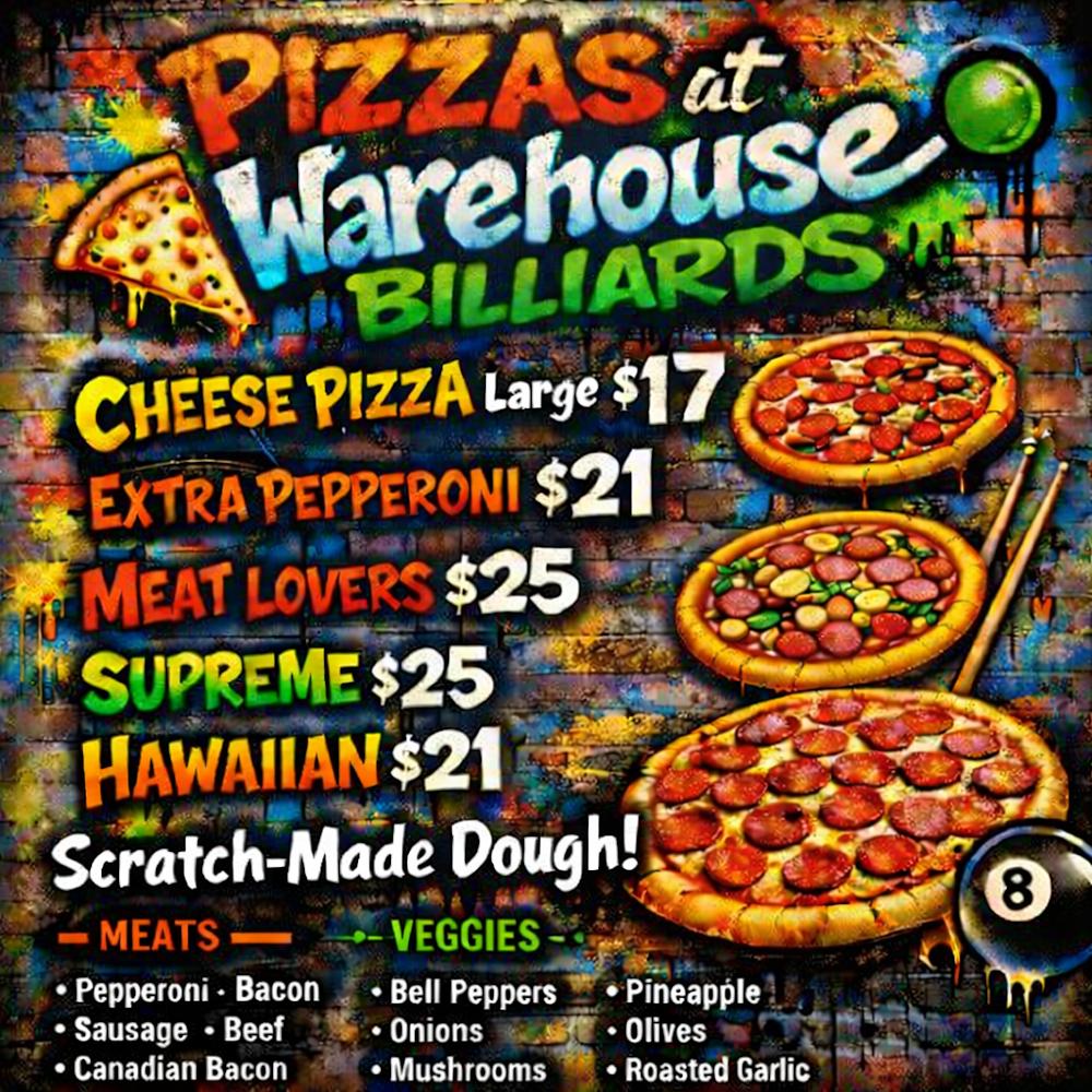 Warehouse billiards Extra Pepperoni
